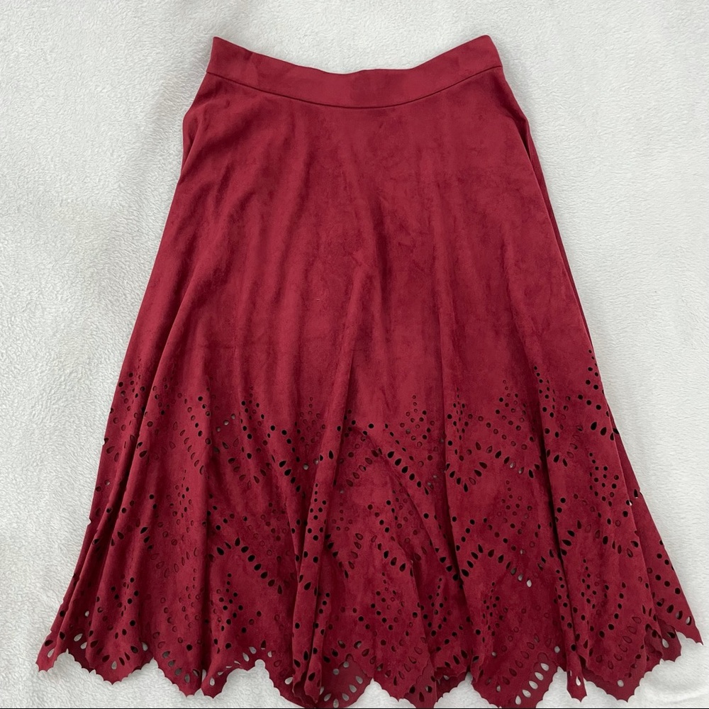 Wine red midi skirt size small